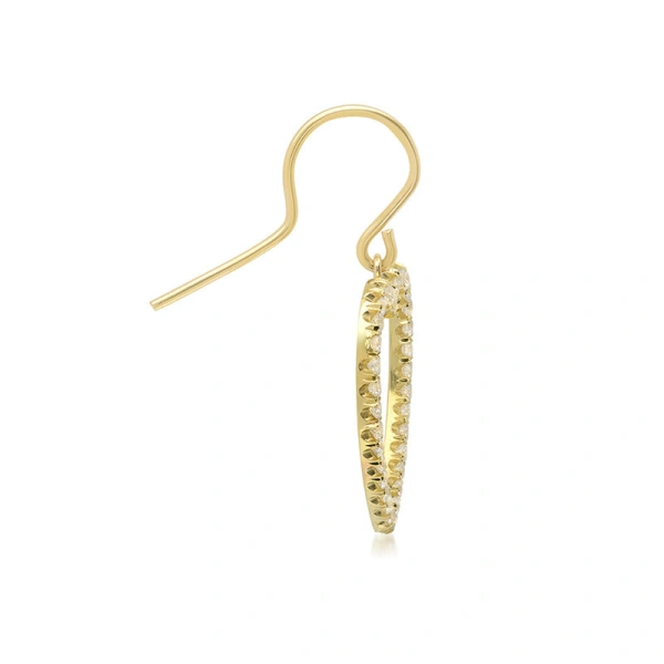 Jennifer Meyer Diamond Large Open Heart Drop Earrings in 18K Yellow Gold | Fine Earrings | Coveti