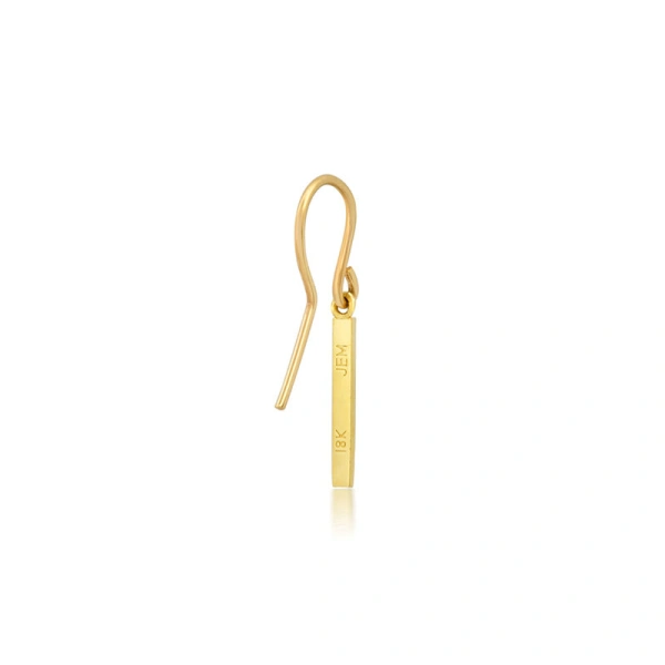 Jennifer Meyer Diamond Long Bar Drop Earrings in 18K Yellow Gold | Fine Earrings | Coveti