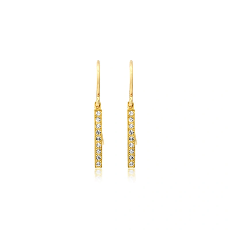 Jennifer Meyer Diamond Long Bar Drop Earrings in 18K Yellow Gold Jennifer Meyer Diamond Long Bar Drop Earrings in 18K Yellow Gold | Fine Earrings | Coveti