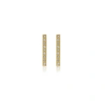 Jennifer Meyer Diamond Long Bar Studs in 18K Yellow Gold | Fine Earrings | Coveti