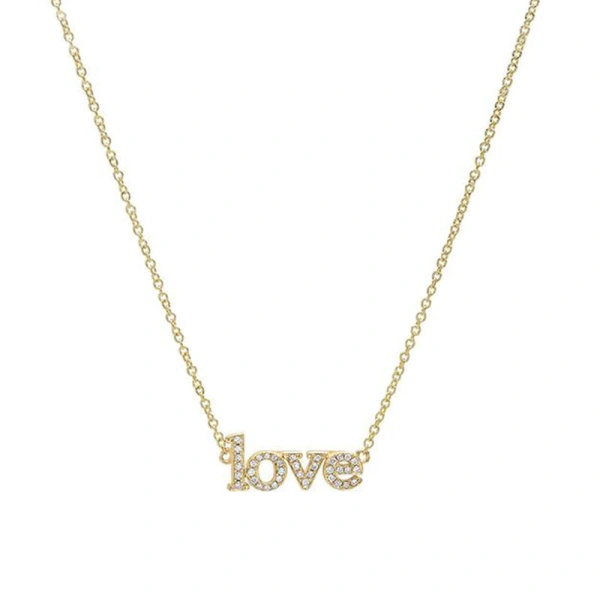 Jennifer Meyer Diamond Love Necklace in 18K Yellow Gold | Fine Necklaces | Coveti
