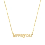 Jennifer Meyer Diamond Love You Necklace in 18K Yellow Gold | Fine Necklaces | Coveti