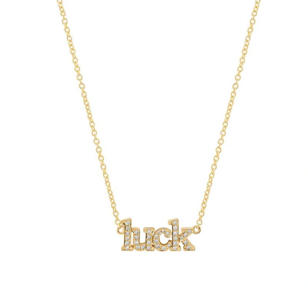 Jennifer Meyer Diamond Luck Necklace in 18K Yellow Gold | Fine Necklaces | Coveti