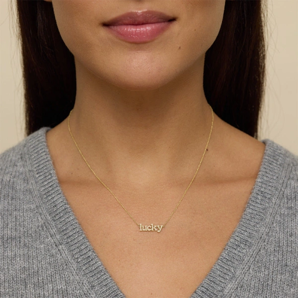 Jennifer Meyer Diamond Lucky Necklace in 18K Yellow Gold | Fine Necklaces | Coveti