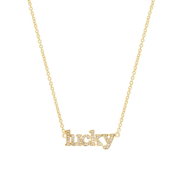 Jennifer Meyer Diamond Lucky Necklace in 18K Yellow Gold | Fine Necklaces | Coveti