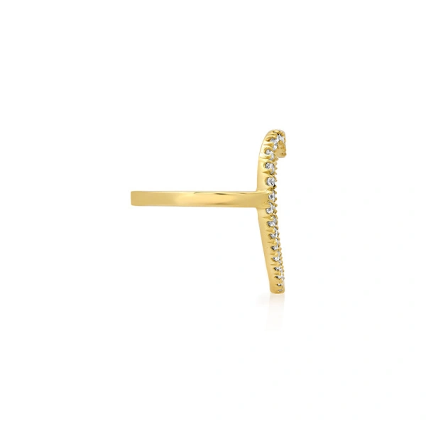 Jennifer Meyer Diamond Luxe Open Heart Ring in 18K Yellow Gold | Fine Rings | Coveti
