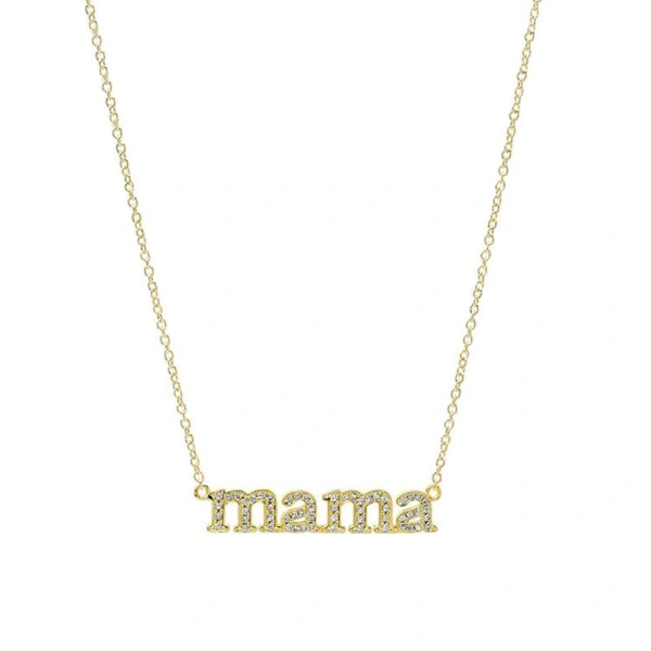 Diamond Mama Necklace in 18K Yellow Gold