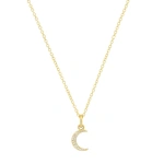 Jennifer Meyer Diamond Mini Carson Moon Necklace in 18K Yellow Gold | Fine Necklaces | Coveti