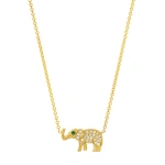 Jennifer Meyer Diamond Mini Elephant Necklace in 18K Yellow Gold | Fine Necklaces | Coveti