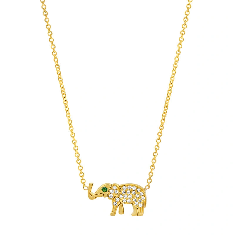 Jennifer Meyer Diamond Mini Elephant Necklace in 18K Yellow Gold Jennifer Meyer Diamond Mini Elephant Necklace in 18K Yellow Gold | Fine Necklaces | Coveti