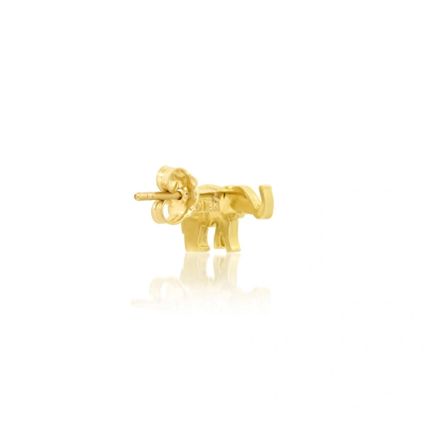 Jennifer Meyer Diamond Mini Elephant Studs in 18K Yellow Gold | Fine Earrings | Coveti