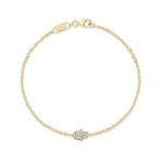 Jennifer Meyer Diamond Mini Hamsa Bracelet in 18K White Gold | Fine Bracelets | Coveti