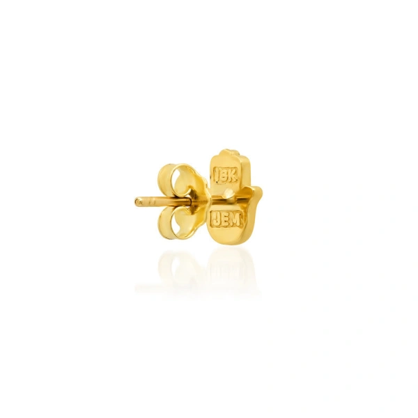 Jennifer Meyer Diamond Mini Hamsa Studs in 18K Yellow Gold | Fine Earrings | Coveti