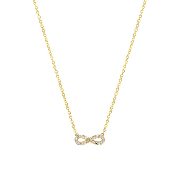 Jennifer Meyer Diamond Mini Infinity Necklace in 14K Yellow Gold | Fine Necklaces | Coveti