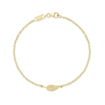 Jennifer Meyer Diamond Mini Leaf Bracelet in 18K White Gold | Fine Bracelets | Coveti