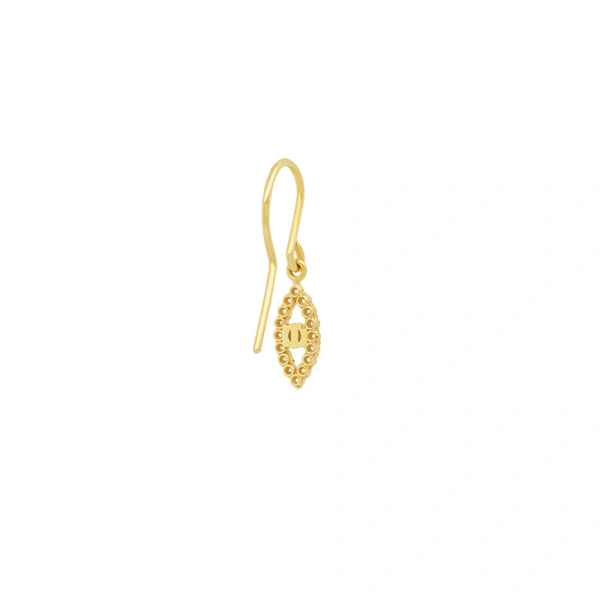 Jennifer Meyer Diamond Mini Open Evil Eye Drop Earrings in 18K Yellow Gold | Fine Earrings | Coveti