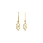 Jennifer Meyer Diamond Mini Open Evil Eye Drop Earrings in 18K Yellow Gold | Fine Earrings | Coveti