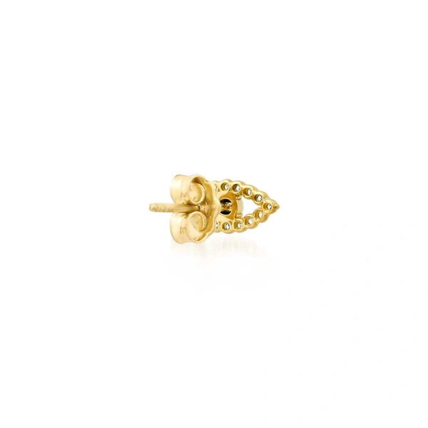 Jennifer Meyer Diamond Mini Open Evil Eye Studs in 18K Yellow Gold | Fine Earrings | Coveti