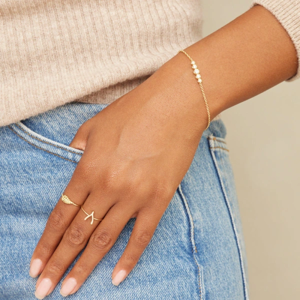 Jennifer Meyer Diamond Mini Wishbone Ring in 18K Yellow Gold | Fine Rings | Coveti
