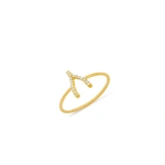 Jennifer Meyer Diamond Mini Wishbone Ring in 18K Yellow Gold | Fine Rings | Coveti