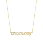 Jennifer Meyer Diamond Mommy Necklace in 18K Yellow Gold | Fine Necklaces | Coveti