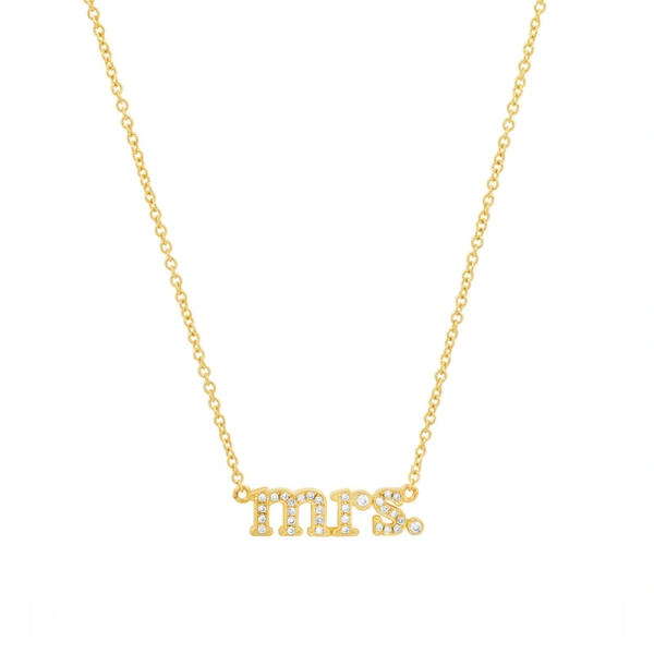 Jennifer Meyer Diamond Mrs Necklace in 18K Yellow Gold | Fine Necklaces | Coveti
