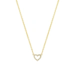 Jennifer Meyer Diamond Open Heart Necklace in 18K Yellow Gold | Fine Necklaces | Coveti