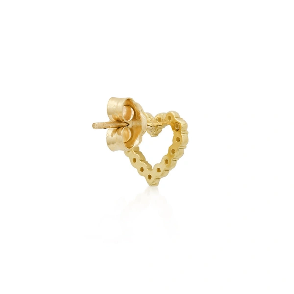 Jennifer Meyer Diamond Open Heart Studs in 18K Yellow Gold | Fine Earrings | Coveti