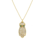Jennifer Meyer Diamond Owl Necklace in 18K Yellow Gold | Fine Necklaces | Coveti