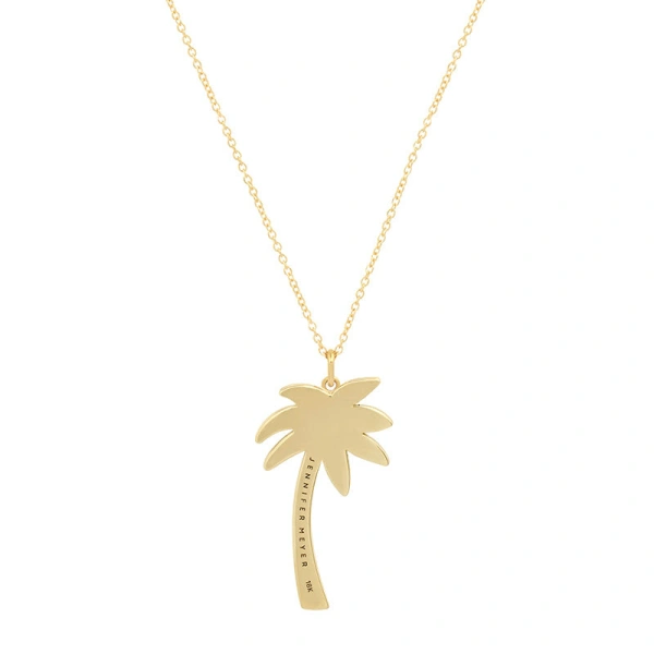 Jennifer Meyer Diamond Palm Tree Necklace in 18K Yellow Gold | Fine Necklaces | Coveti