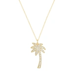 Jennifer Meyer Diamond Palm Tree Necklace in 18K Yellow Gold | Fine Necklaces | Coveti