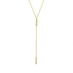 Jennifer Meyer Diamond Short Bar Lariat in 18K Yellow Gold | Fine Necklaces | Coveti