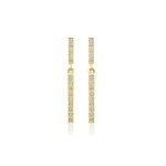 Jennifer Meyer Diamond Short and Diamond Long Bar Studs in 18K Yellow Gold | Fine Earrings | Coveti