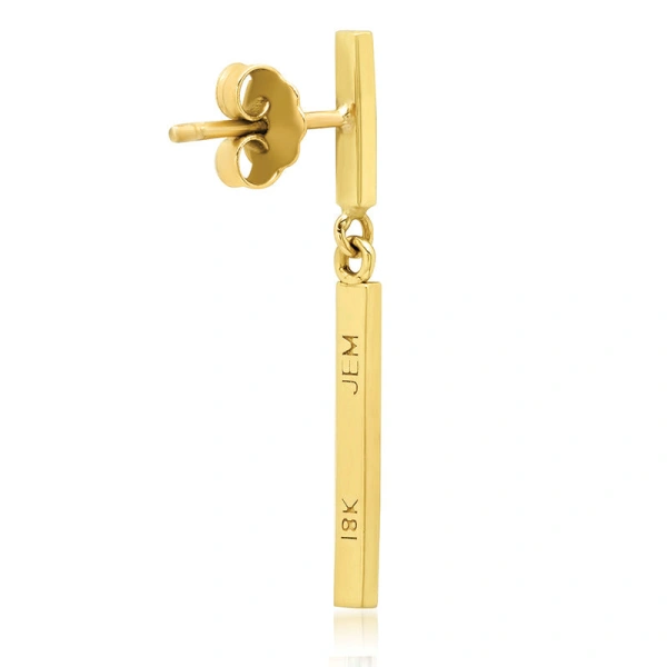 Jennifer Meyer Diamond Short and Diamond Long Bar Studs in 18K Yellow Gold | Fine Earrings | Coveti