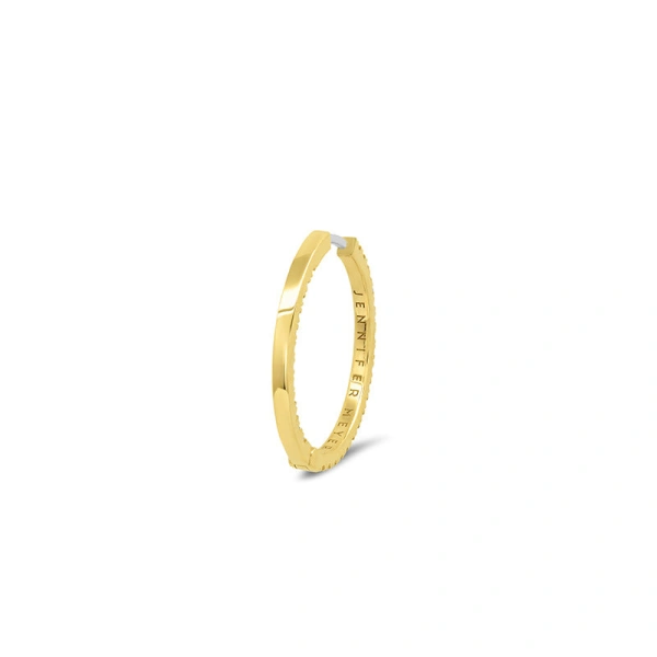Jennifer Meyer Diamond Small Inside Out Hoops in 18K Yellow Gold | Fine Earrings | Coveti