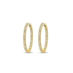 Jennifer Meyer Diamond Small Inside Out Hoops in 18K Yellow Gold | Fine Earrings | Coveti