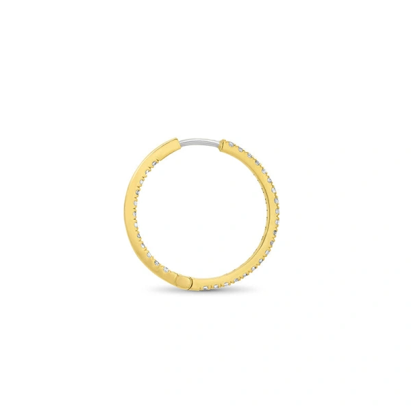 Jennifer Meyer Diamond Small Inside Out Hoops in 18K Yellow Gold | Fine Earrings | Coveti