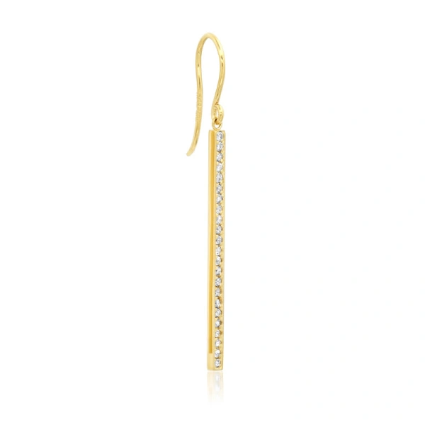 Jennifer Meyer Diamond Stick Earrings in 18K Yellow Gold | Fine Earrings | Coveti