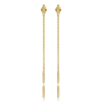 Jennifer Meyer Diamond Threaded Bar Studs in 18K Yellow Gold | Fine Earrings | Coveti