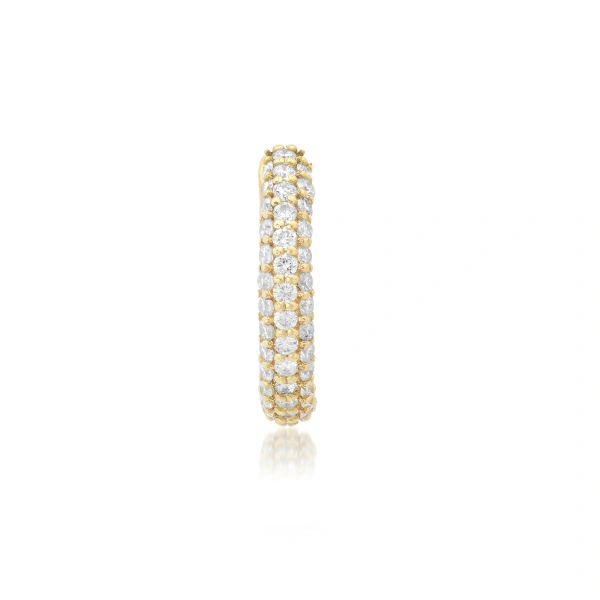 Jennifer Meyer Diamond Tubular Ear Cuff in 18K White Gold | Fine Earrings | Coveti