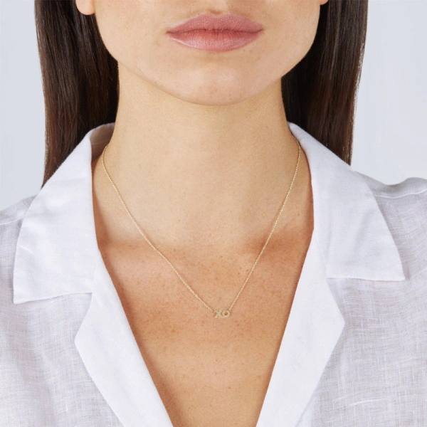 Jennifer Meyer Diamond XO Necklace in 18K Yellow Gold | Fine Necklaces | Coveti