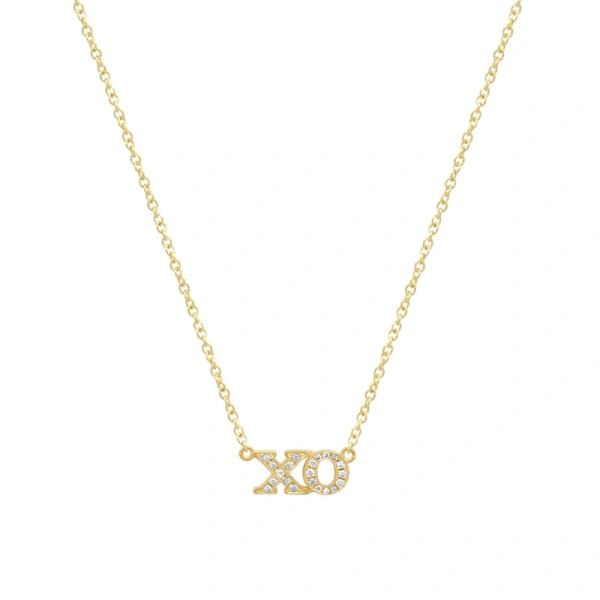 Jennifer Meyer Diamond XO Necklace in 18K Yellow Gold | Fine Necklaces | Coveti