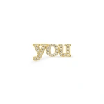 Jennifer Meyer Diamond You Stud in 18K Yellow Gold | Fine Earrings | Coveti