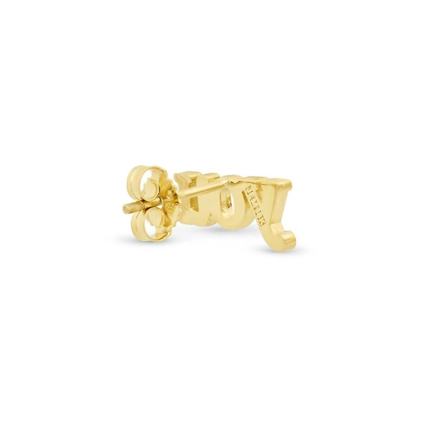 Jennifer Meyer Diamond You Stud in 18K Yellow Gold | Fine Earrings | Coveti