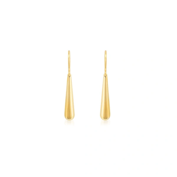Jennifer Meyer Dome Drop Earrings in 18K Yellow Gold | Fine Earrings | Coveti