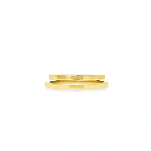 Jennifer Meyer Double Band in 18K Yellow Gold | Fine Rings | Coveti