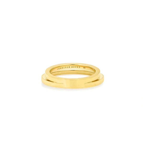 Jennifer Meyer Double Band in 18K Yellow Gold | Fine Rings | Coveti