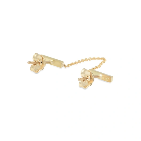 Jennifer Meyer Double Bar Stud in 18K Yellow Gold | Fine Earrings | Coveti