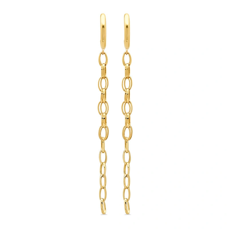 Jennifer Meyer Edith Studs with Small Edith Link Fringe in 18K Yellow Gold Jennifer Meyer Edith Studs with Small Edith Link Fringe in 18K Yellow Gold | Fine Earrings | Coveti