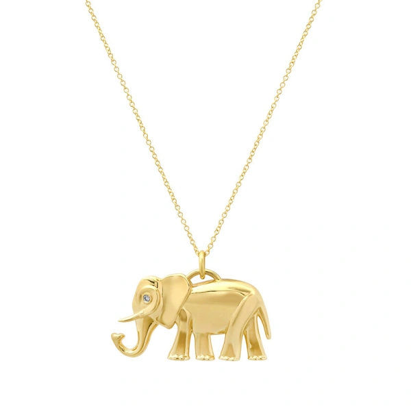 Jennifer Meyer Elephant Necklace in 18K Yellow Gold | Fine Necklaces | Coveti